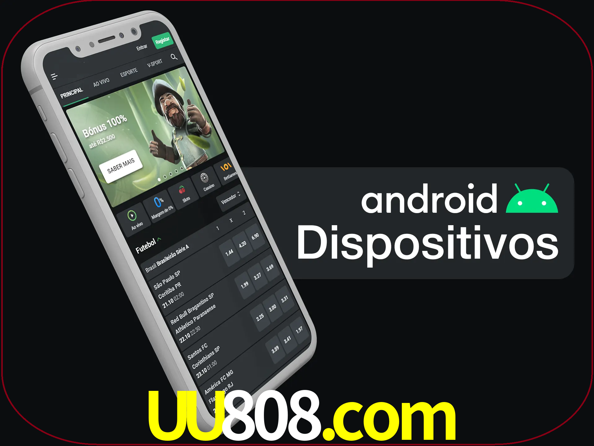 O aplicativo suporta a maioria de todos os dispositivos Android.