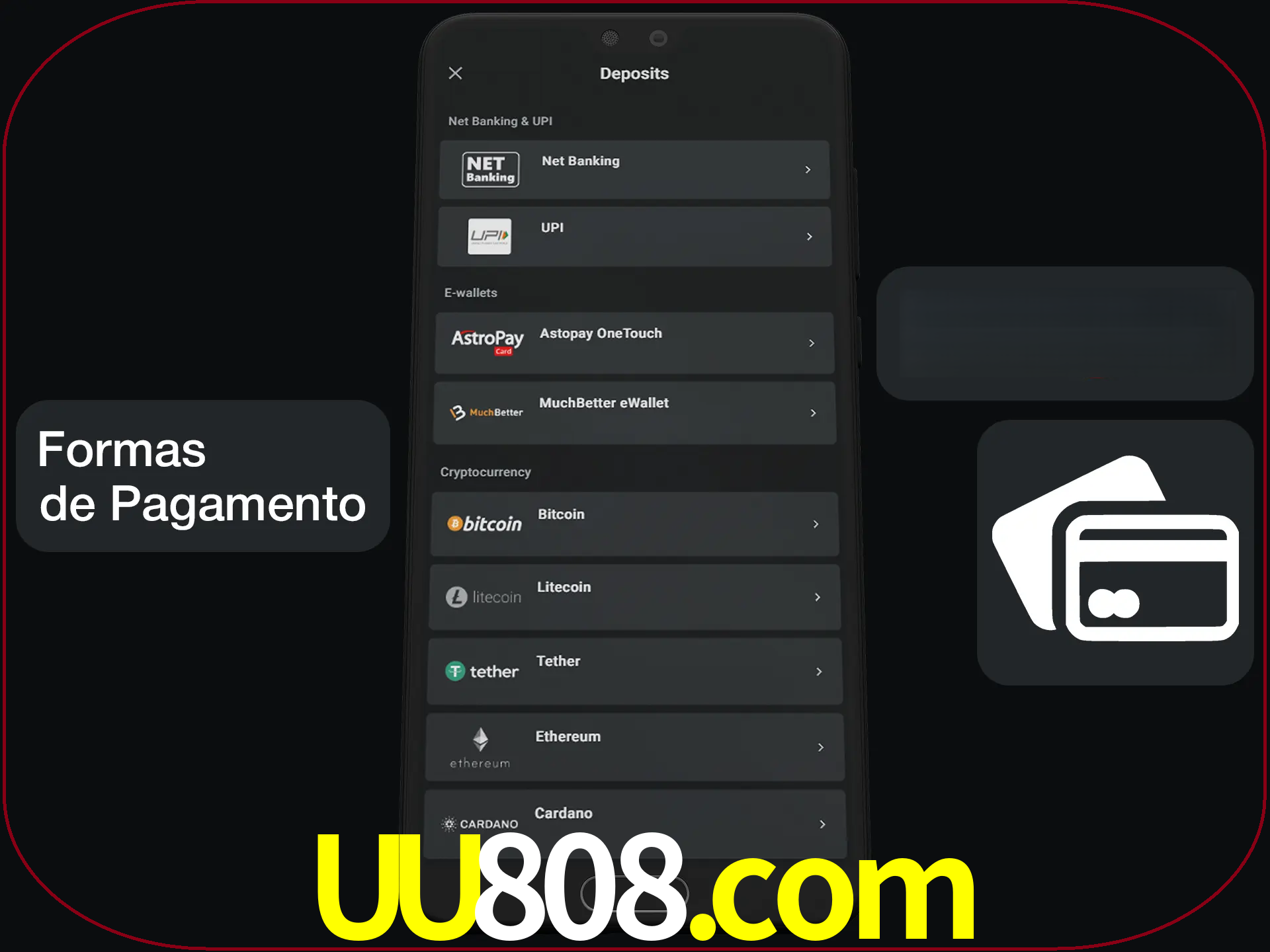 Escolha a forma de pagamento de sua preferência.