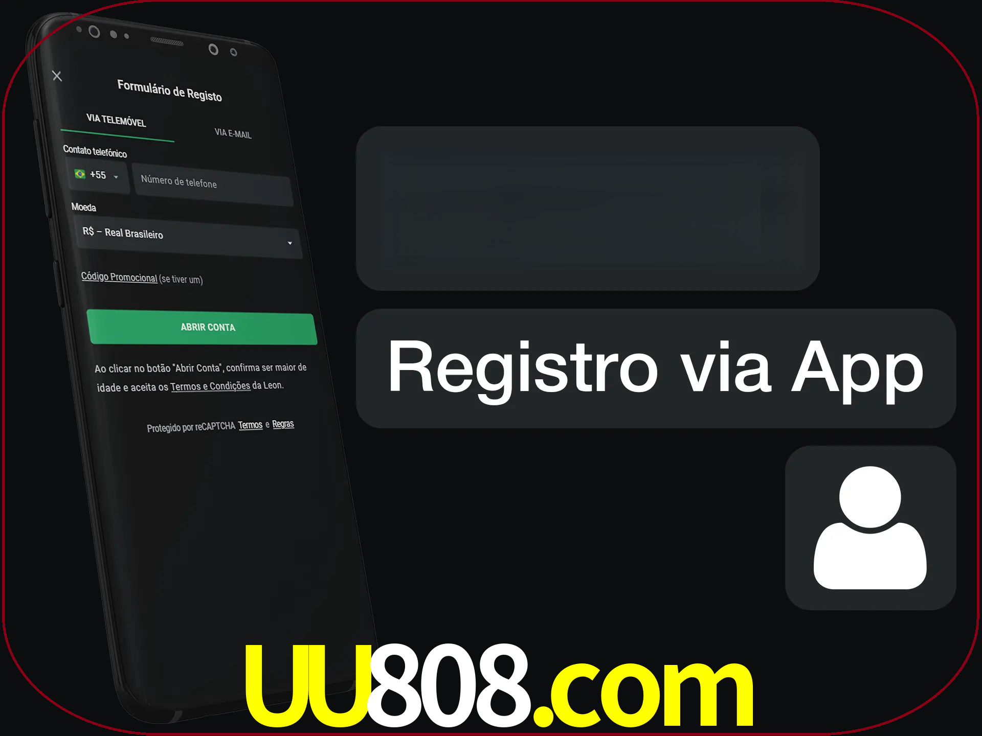 Registre-se com duas etapas usando o aplicativo.