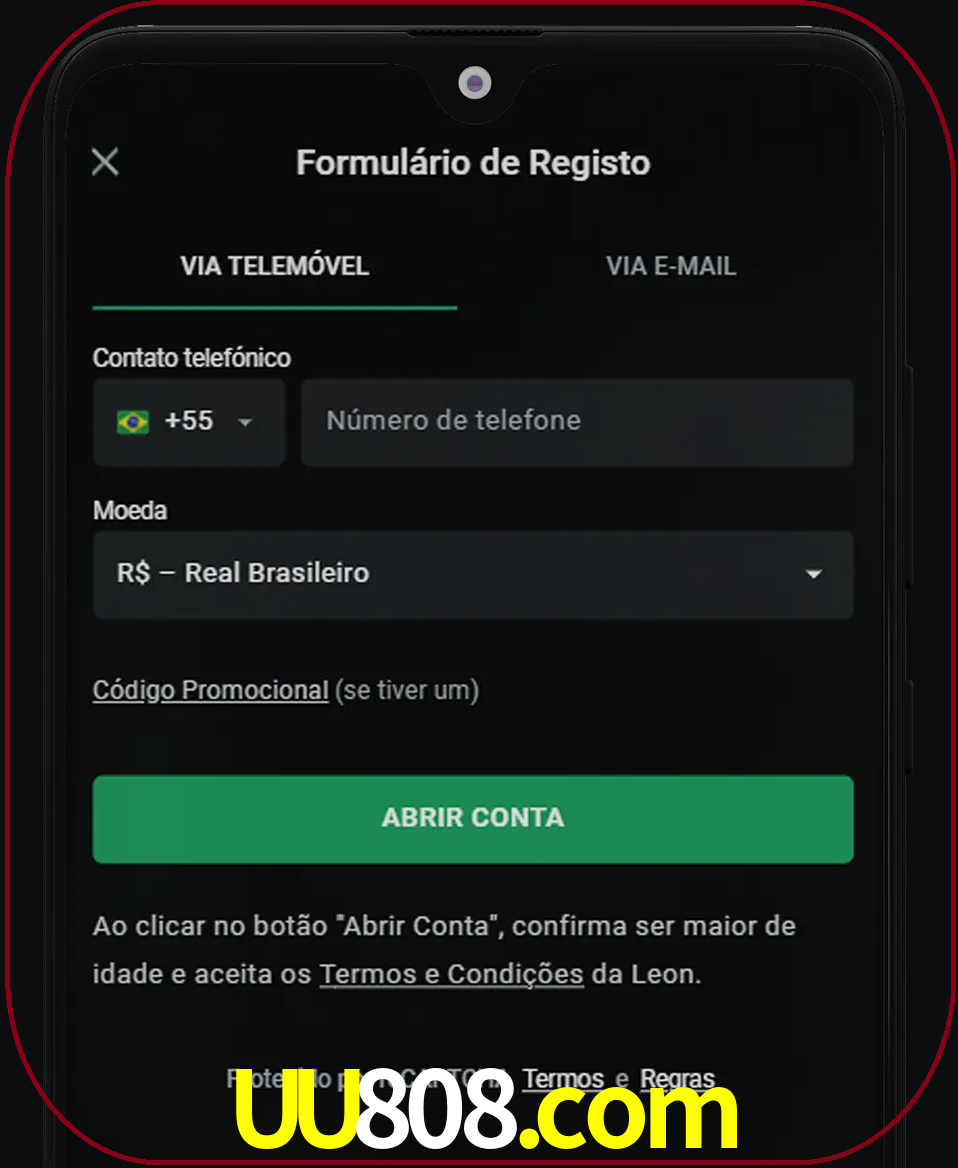 Abra o aplicativo e inicie o processo de registro.